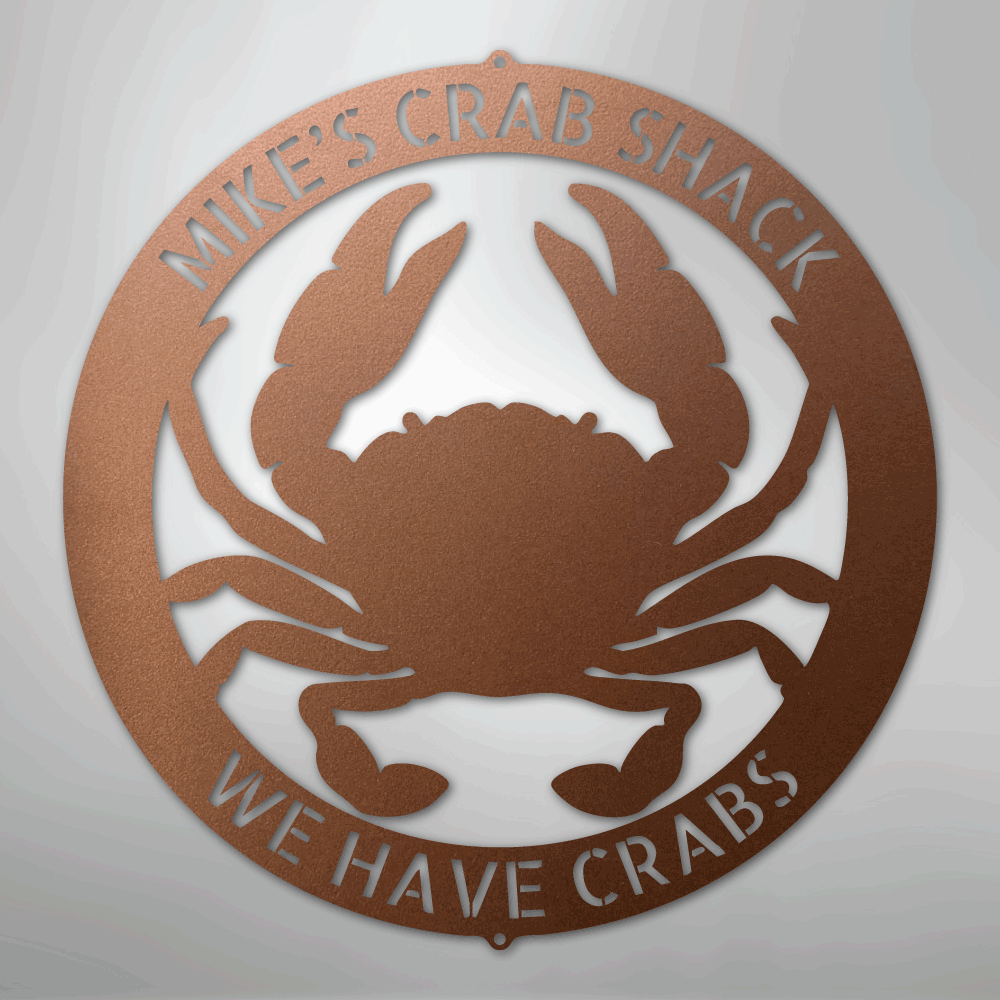 Crab Ring Monogram - Steel Sign