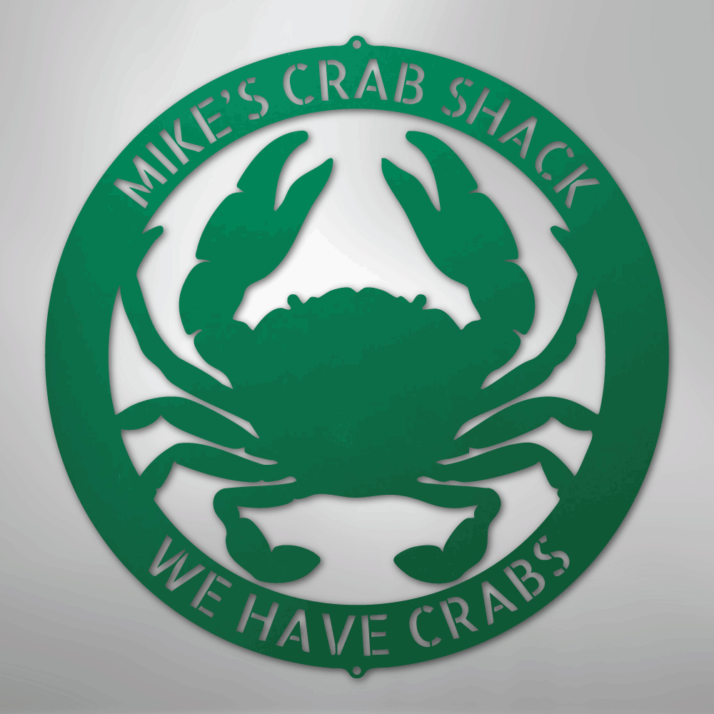 Crab Ring Monogram - Steel Sign