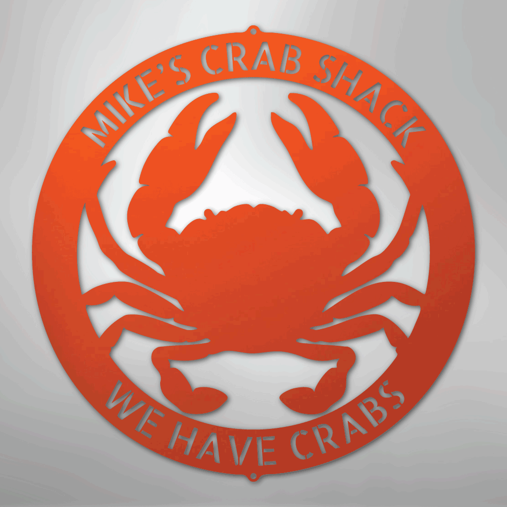 Crab Ring Monogram - Steel Sign