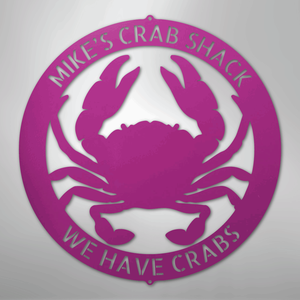 Crab Ring Monogram - Steel Sign