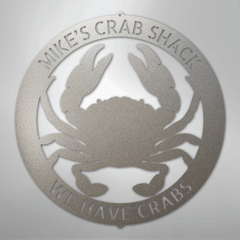 Crab Ring Monogram - Steel Sign