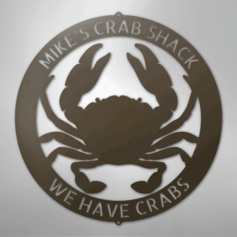 Crab Ring Monogram - Steel Sign