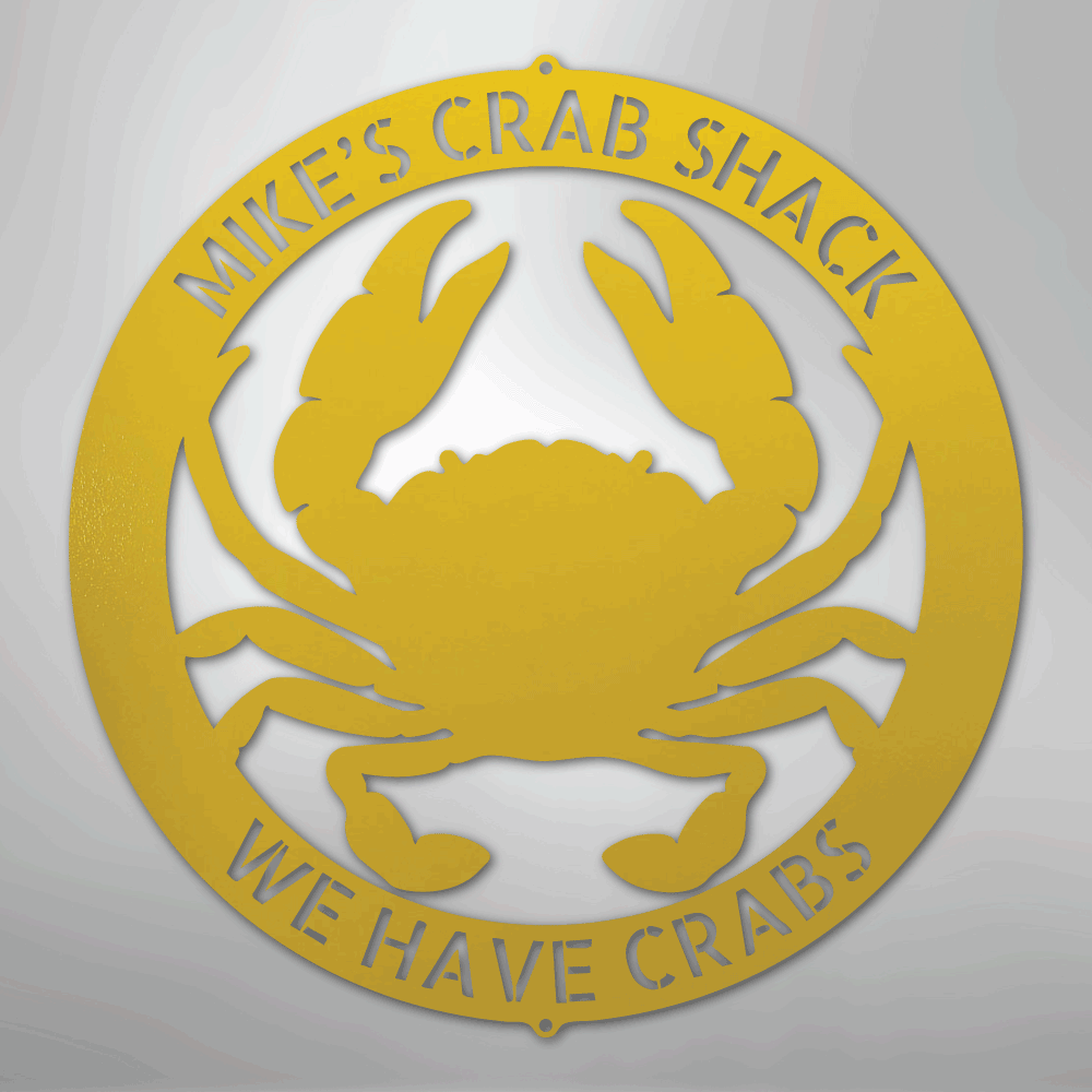 Crab Ring Monogram - Steel Sign