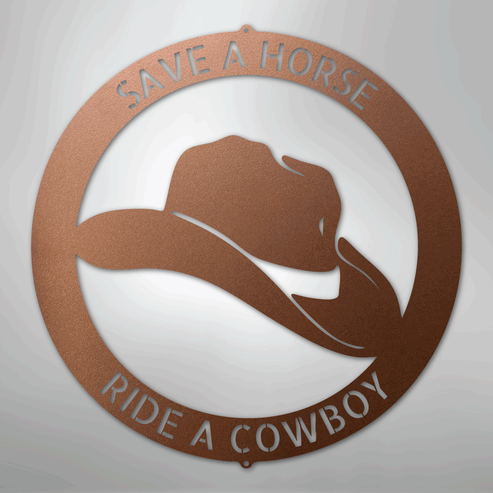 Cowboy Monogram - Steel Sign