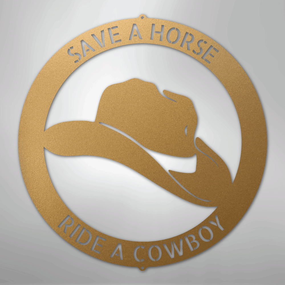 Cowboy Monogram - Steel Sign