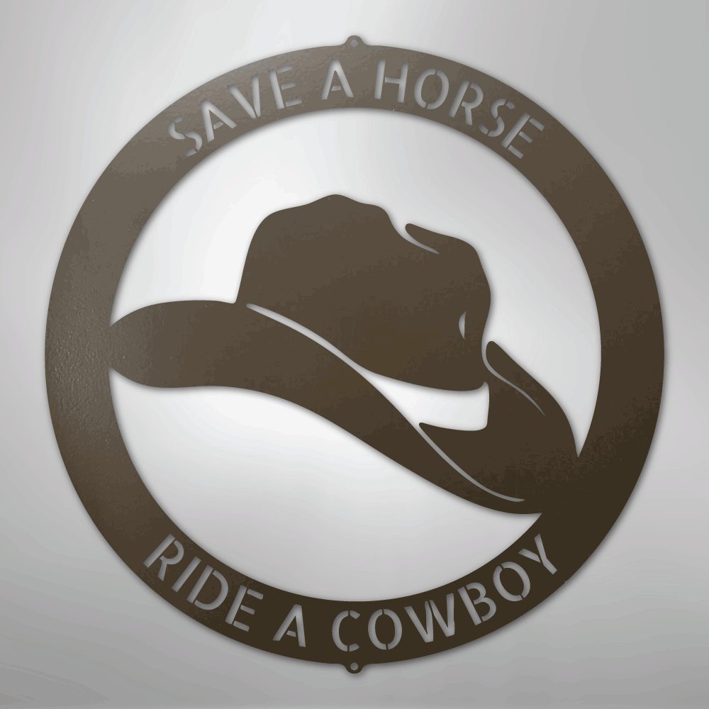 Cowboy Monogram - Steel Sign