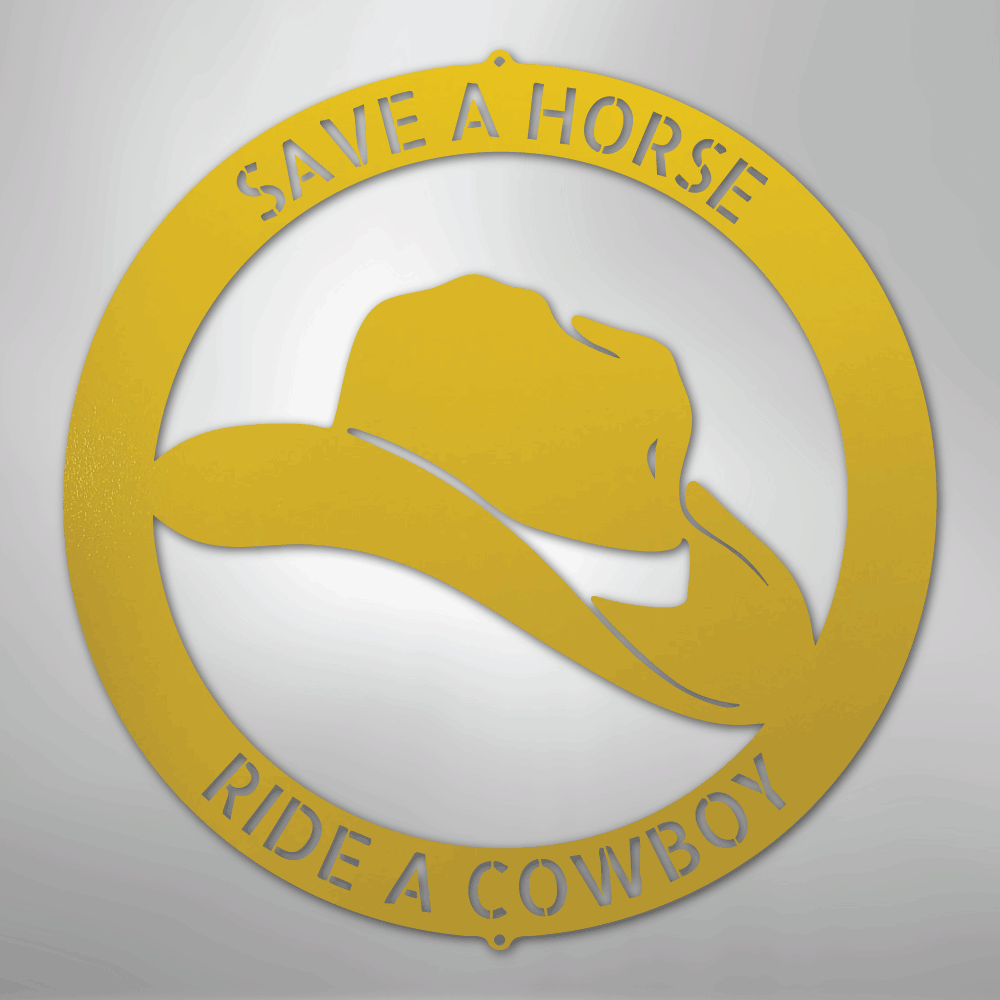 Cowboy Monogram - Steel Sign