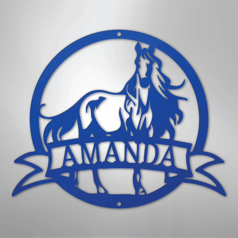 Majestic Horse Monogram - Steel Sign