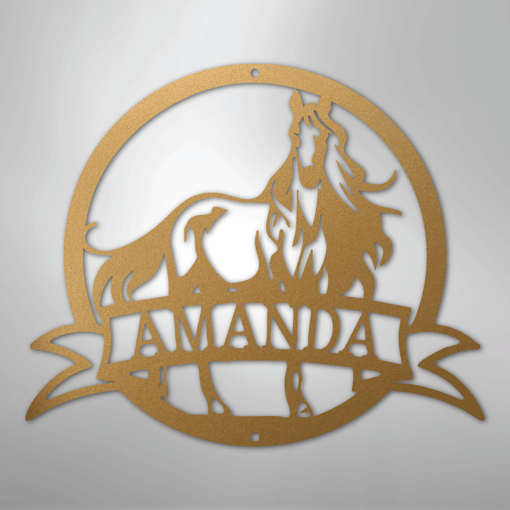 Majestic Horse Monogram - Steel Sign