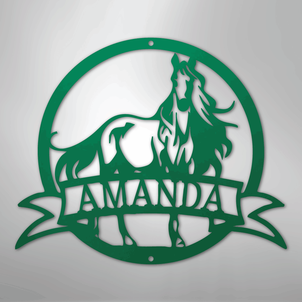 Majestic Horse Monogram - Steel Sign