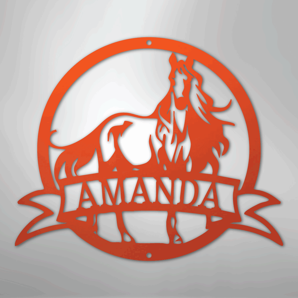 Majestic Horse Monogram - Steel Sign