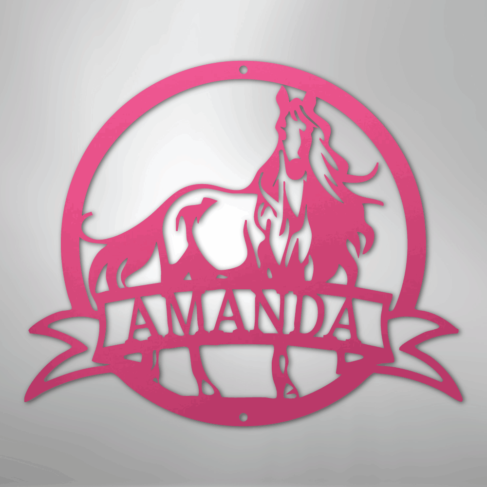 Majestic Horse Monogram - Steel Sign