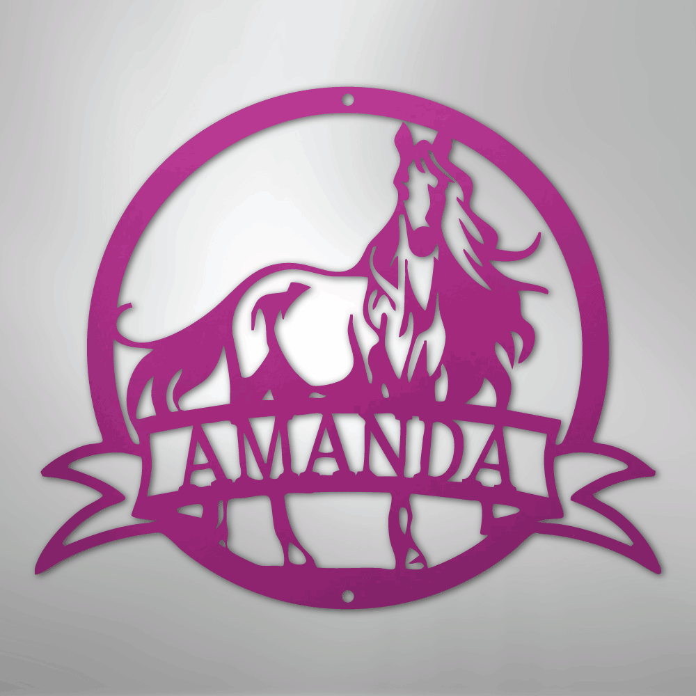 Majestic Horse Monogram - Steel Sign