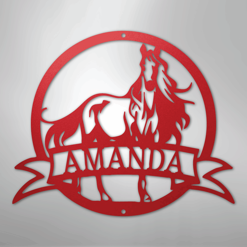 Majestic Horse Monogram - Steel Sign