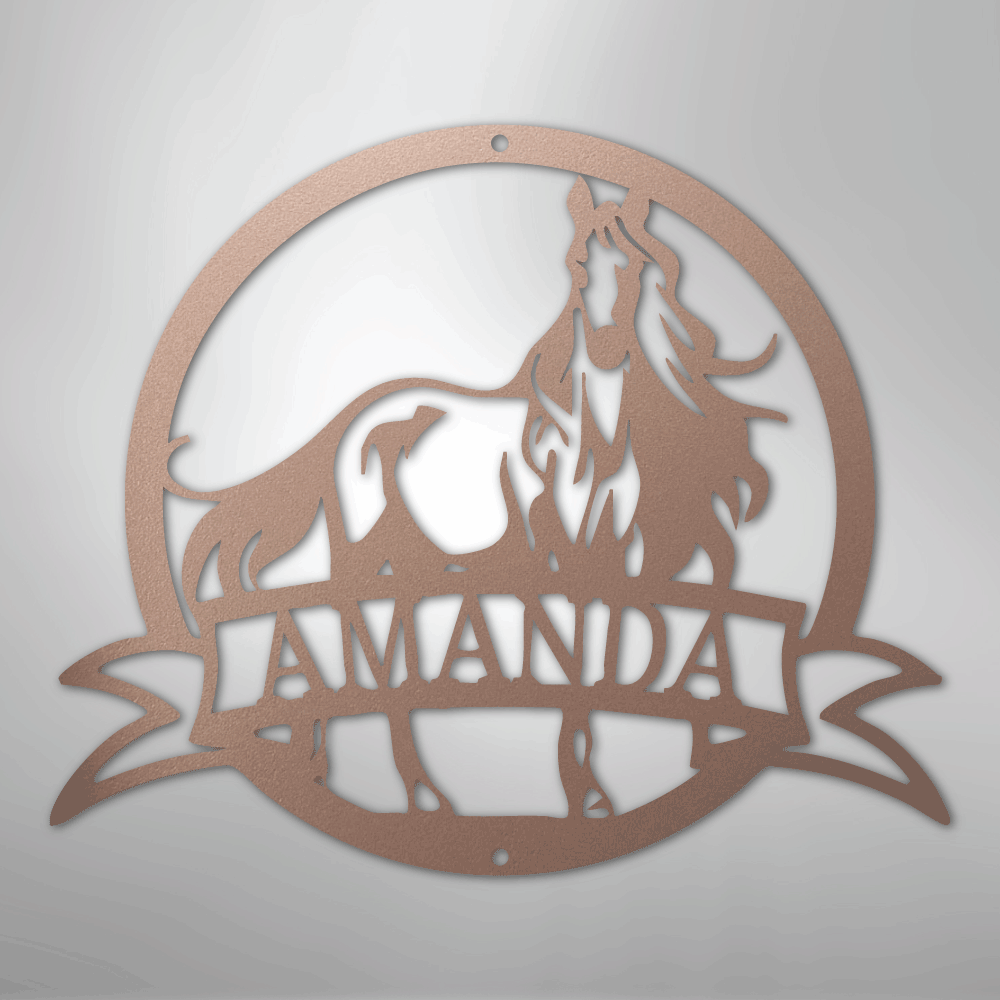 Majestic Horse Monogram - Steel Sign