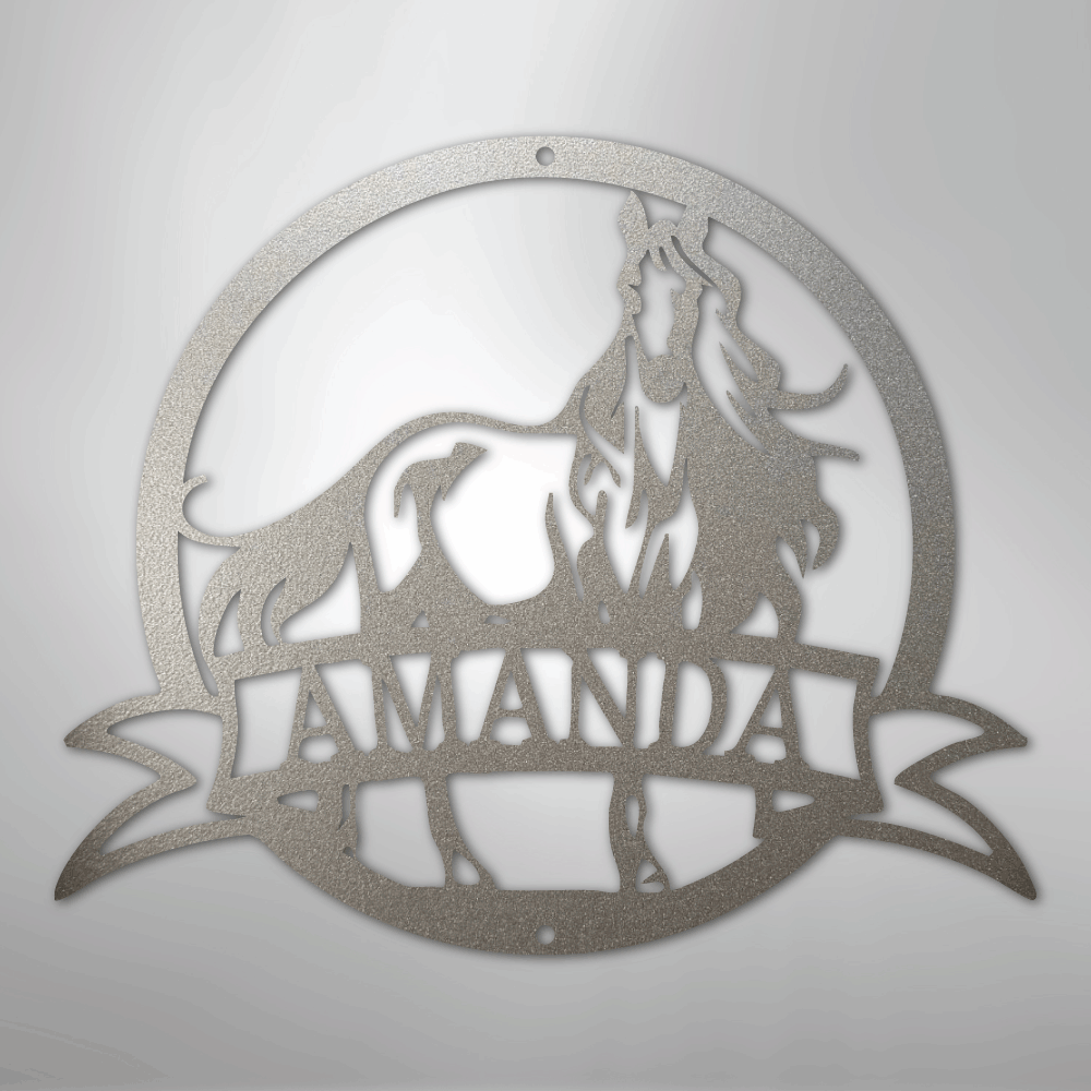 Majestic Horse Monogram - Steel Sign