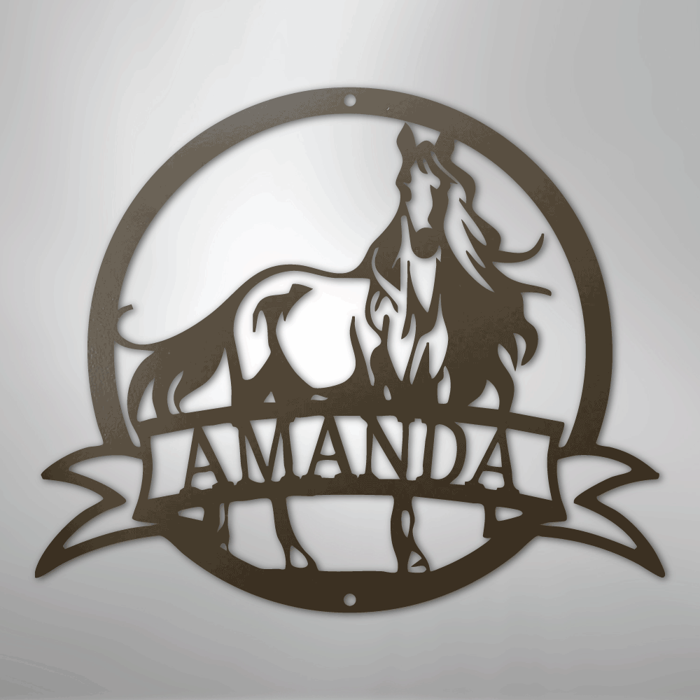 Majestic Horse Monogram - Steel Sign