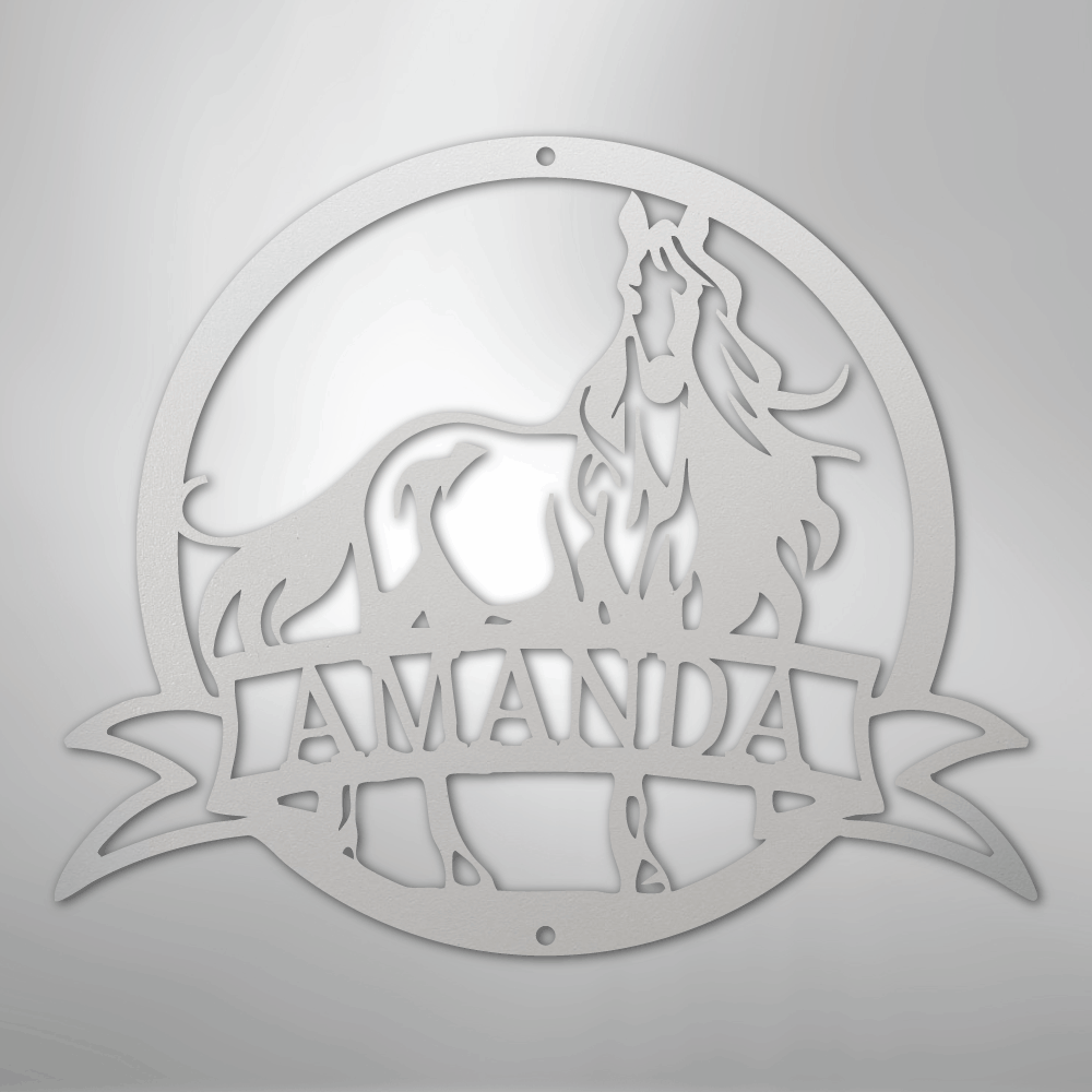 Majestic Horse Monogram - Steel Sign