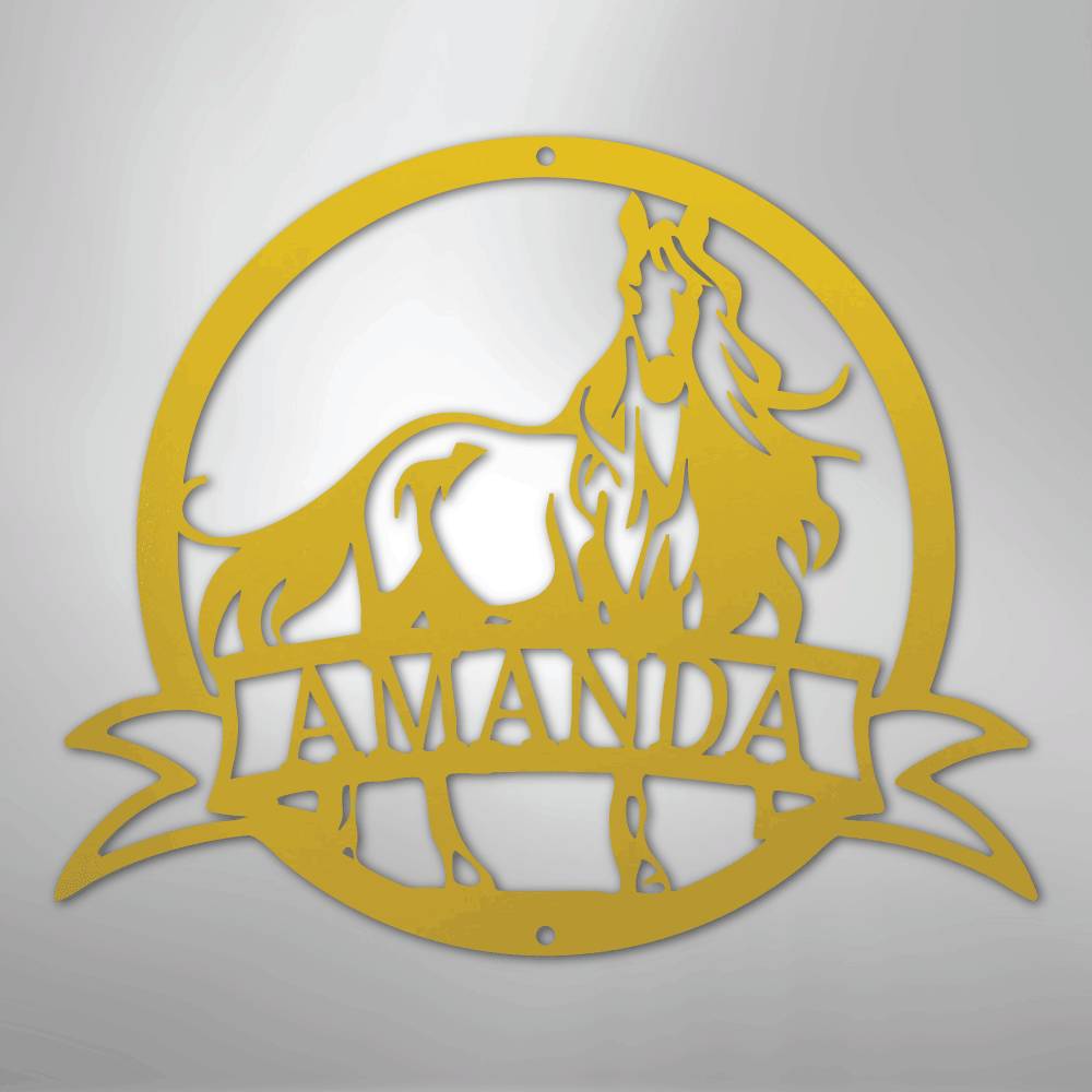 Majestic Horse Monogram - Steel Sign