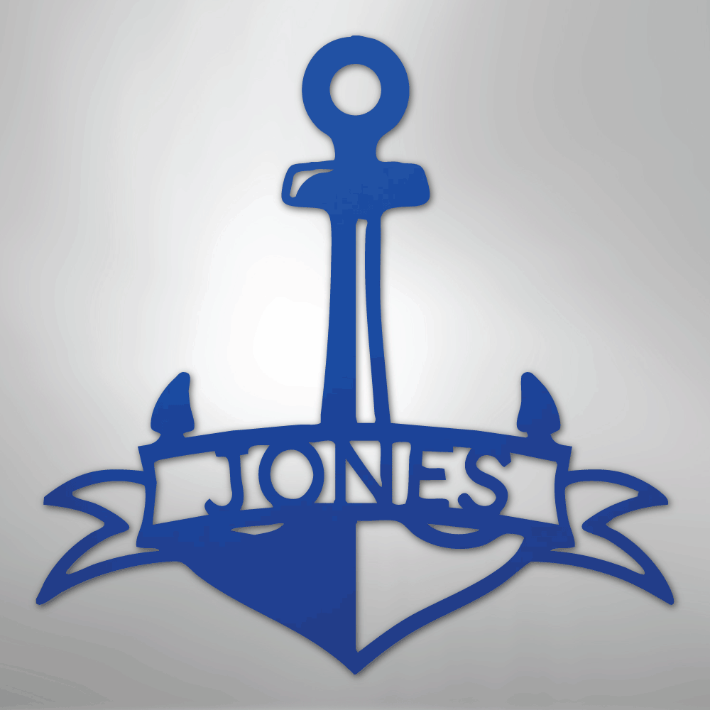 Fancy Anchor Banner - Steel Sign