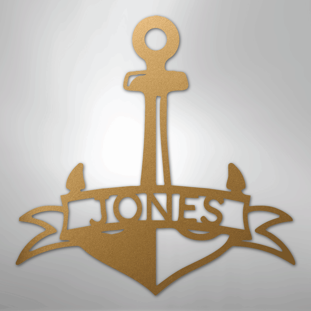Fancy Anchor Banner - Steel Sign