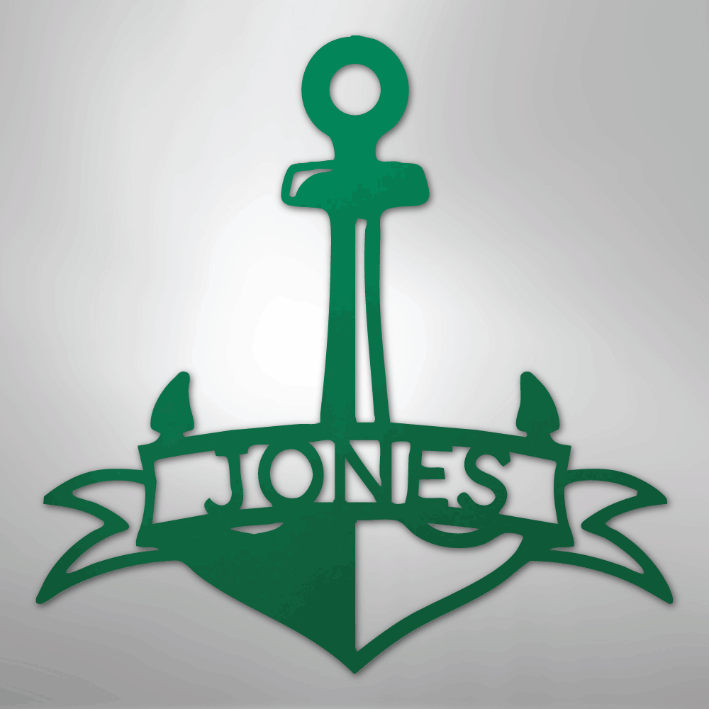 Fancy Anchor Banner - Steel Sign