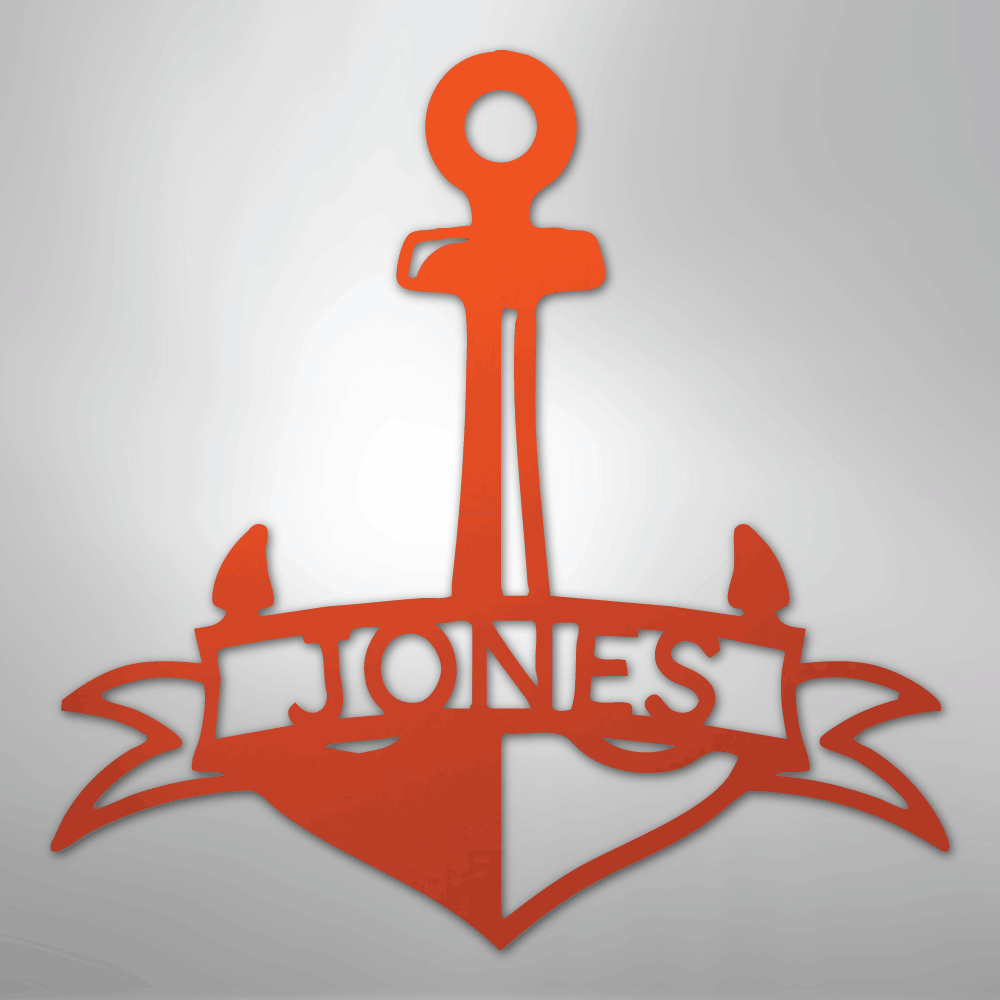 Fancy Anchor Banner - Steel Sign