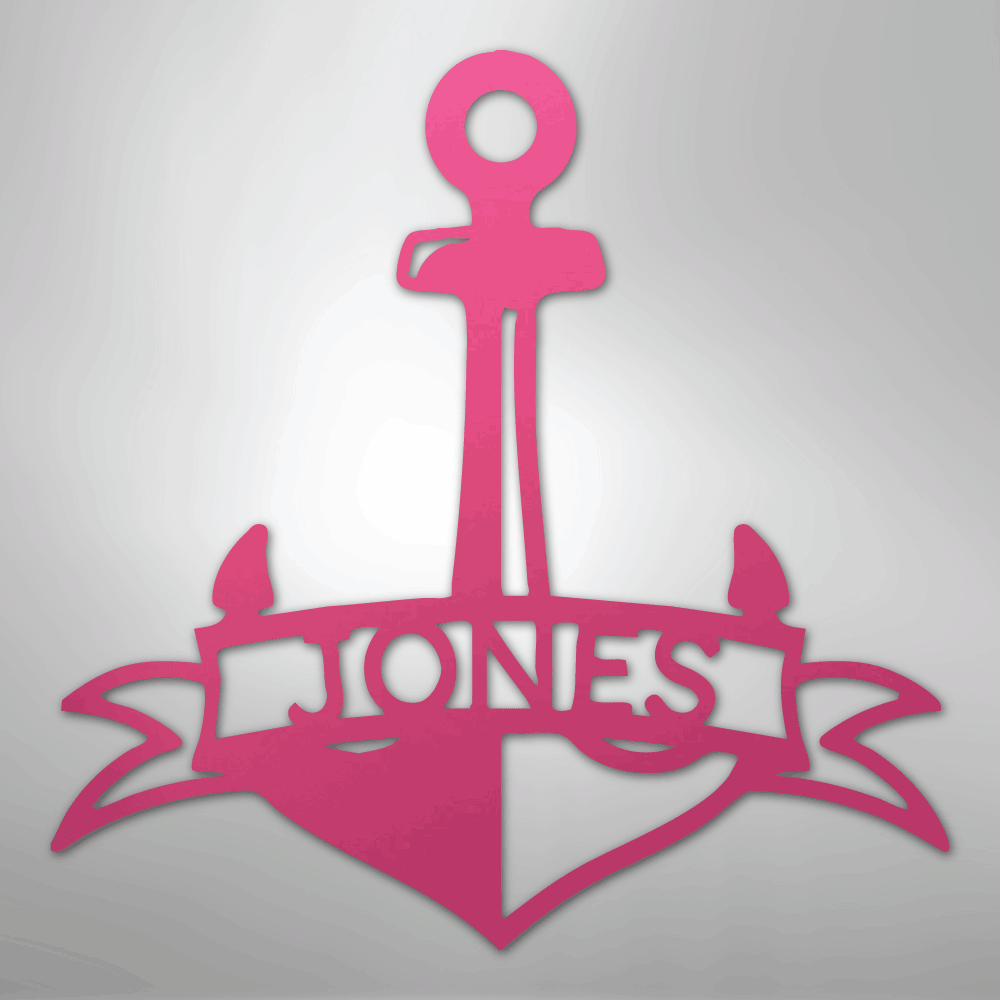 Fancy Anchor Banner - Steel Sign