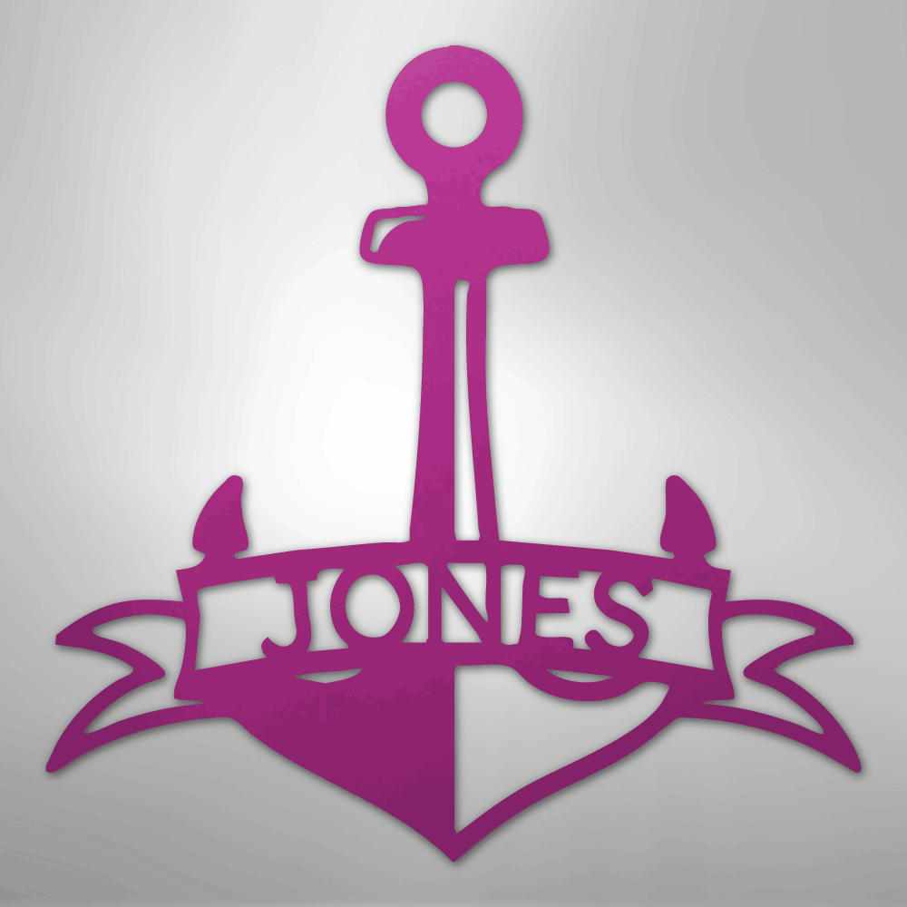 Fancy Anchor Banner - Steel Sign