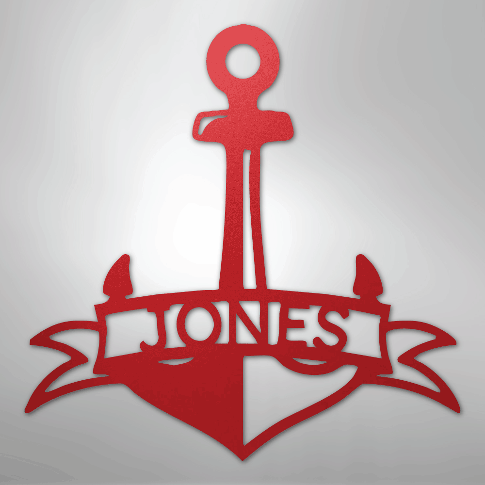 Fancy Anchor Banner - Steel Sign