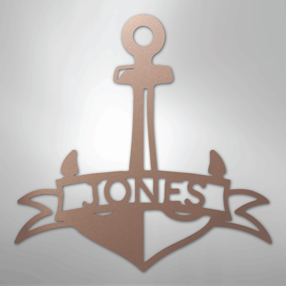 Fancy Anchor Banner - Steel Sign