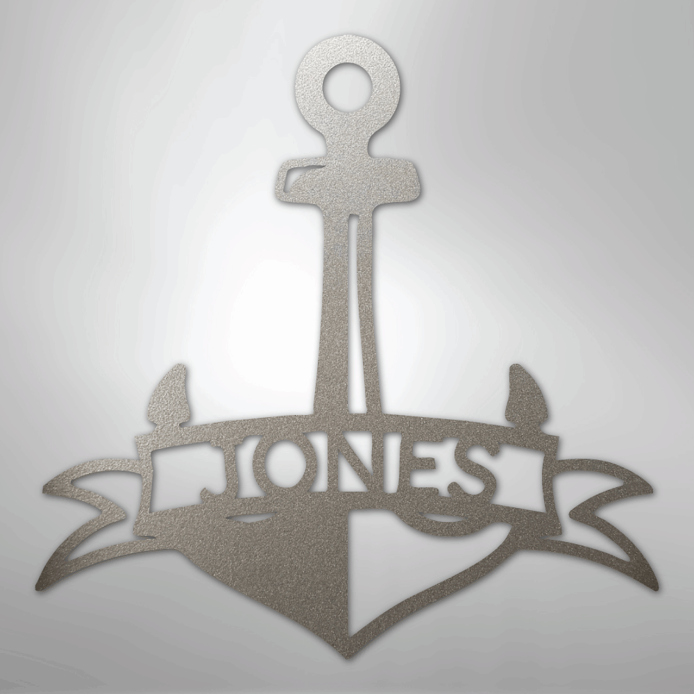 Fancy Anchor Banner - Steel Sign