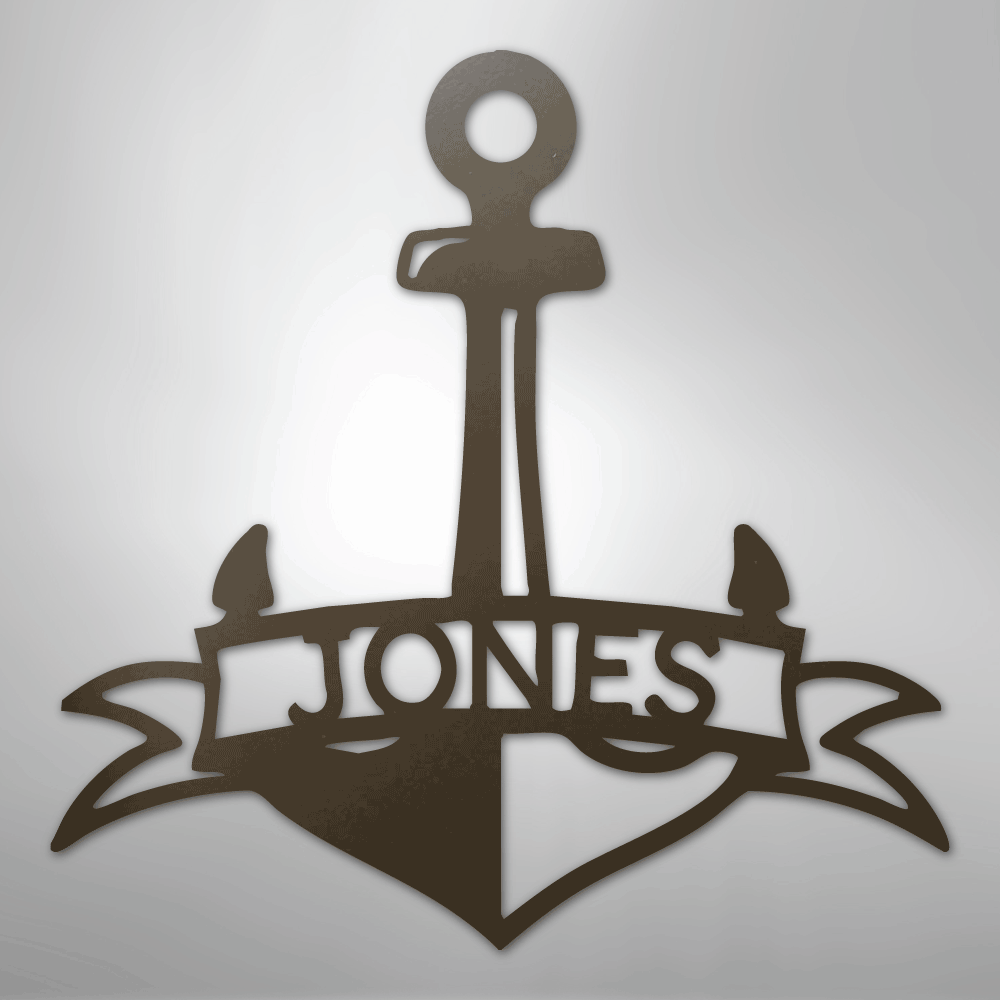 Fancy Anchor Banner - Steel Sign