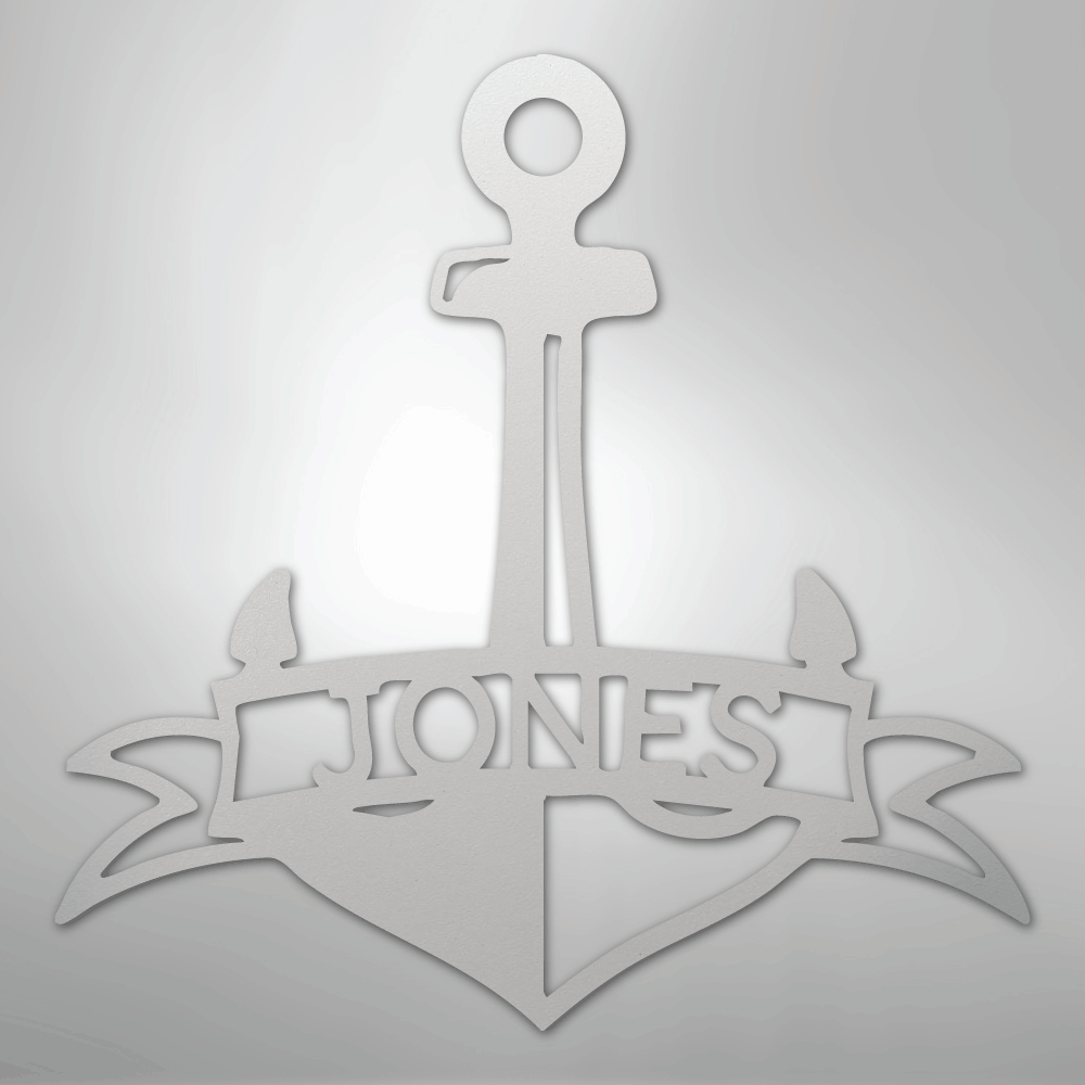 Fancy Anchor Banner - Steel Sign