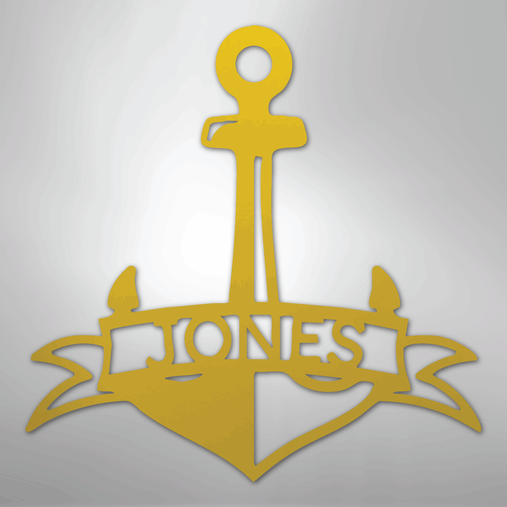 Fancy Anchor Banner - Steel Sign