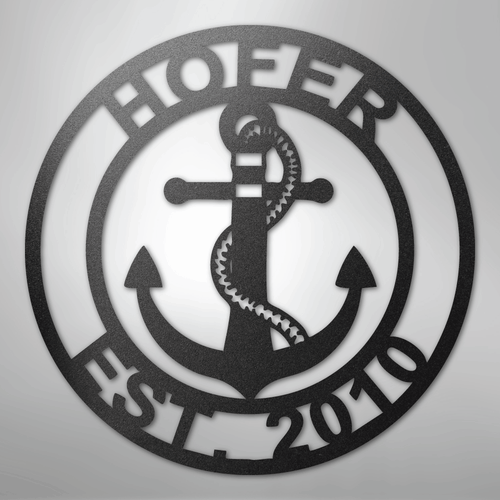 Anchor Family Name - Steel Sign