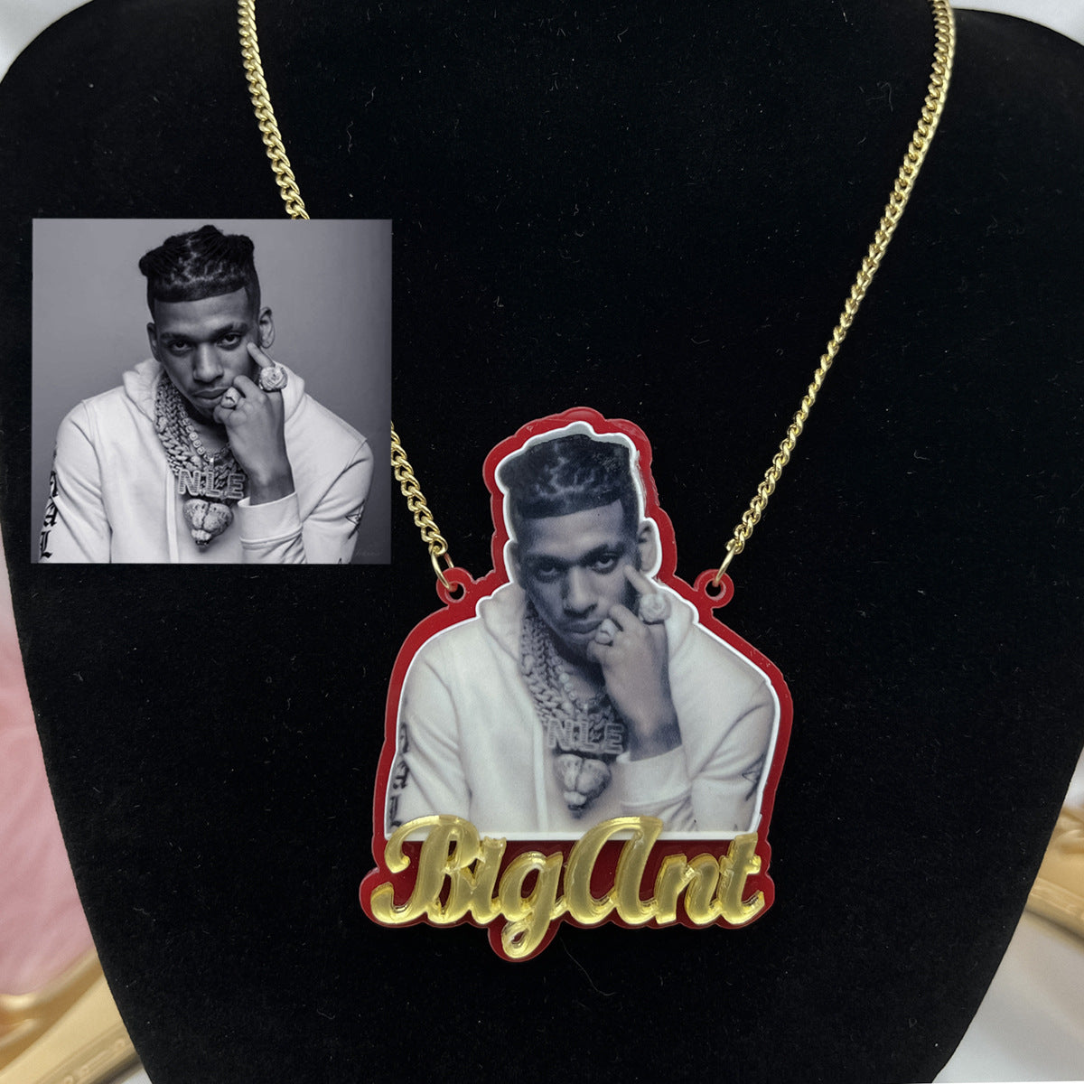 DIY color Custom Name photo necklace Personalized Acrylic Pendent Necklace Custome Jewelry