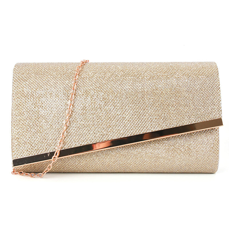 Fashion hard bag clutch metal chain bag