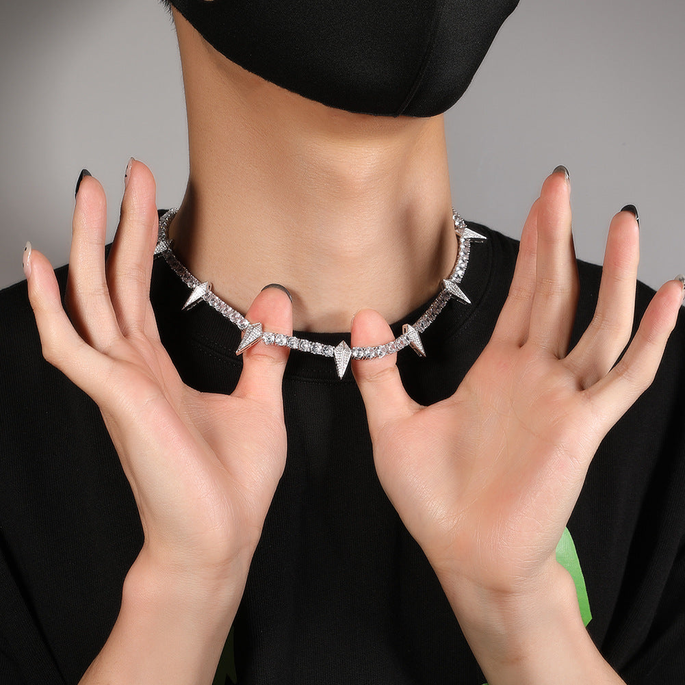 Hip-hop Black Panther zircon tennis chain