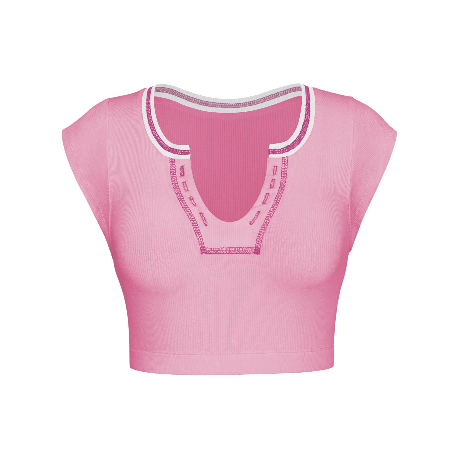Slim Fit Ultra Short Sexy Spicy Girls Top Knitted Thread T-shirt