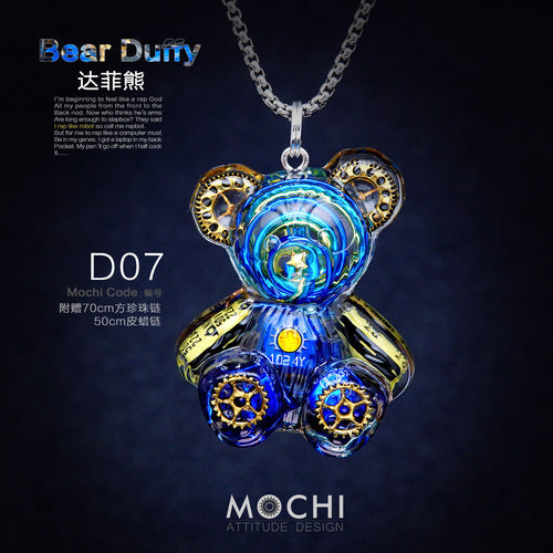 Creative Cyberpunk Duffy Bear Couple Necklace Sweatshirt Pendant