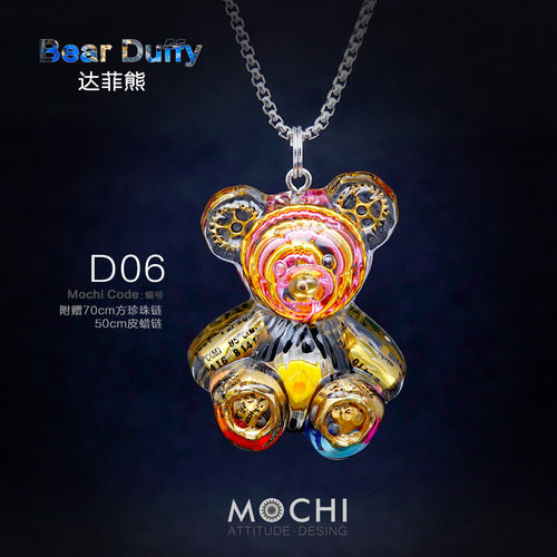 Creative Cyberpunk Duffy Bear Couple Necklace Sweatshirt Pendant