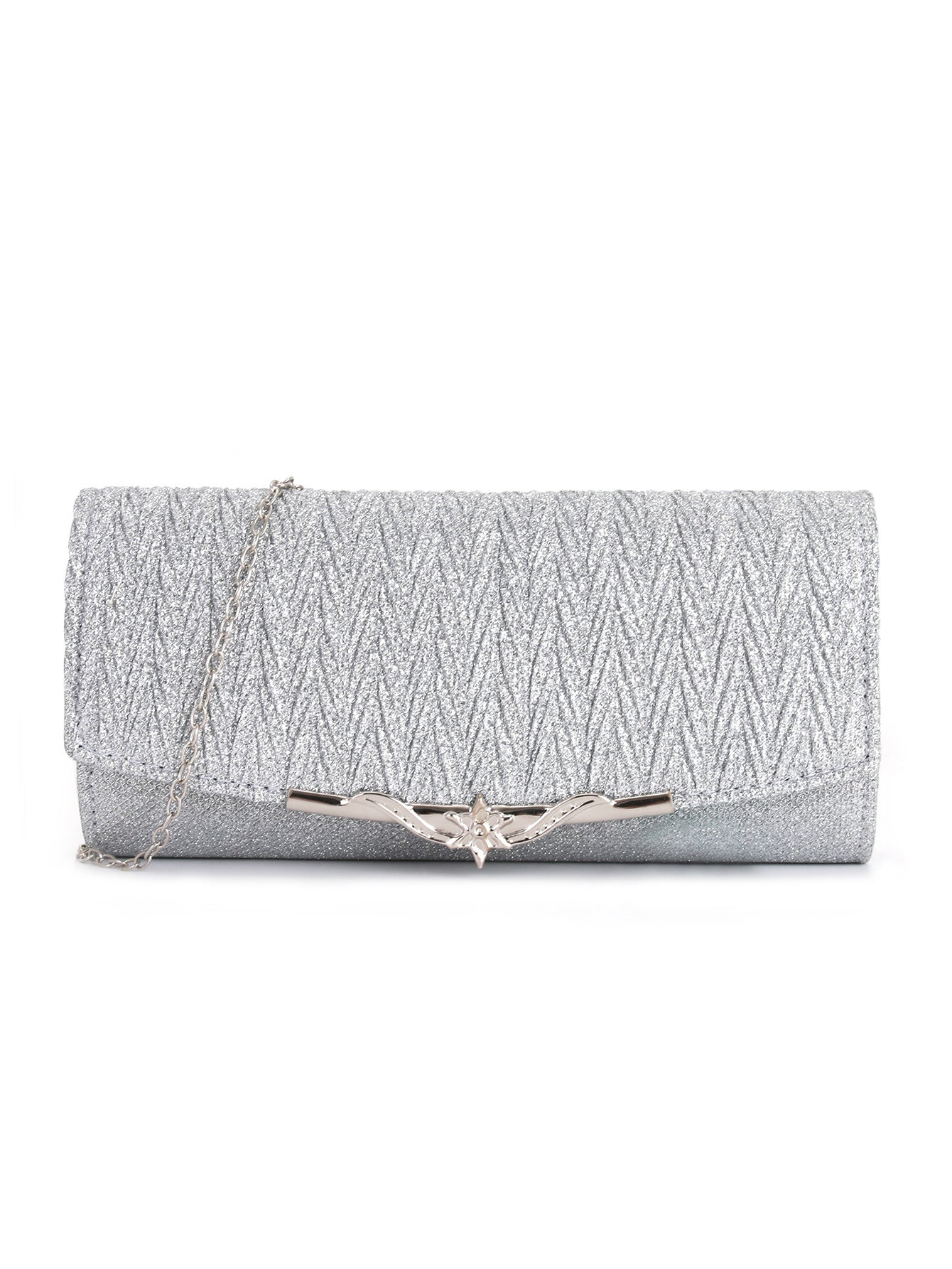 Metal veil pleated Clutch bag evening bag