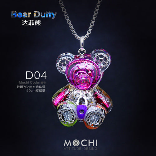 Creative Cyberpunk Duffy Bear Couple Necklace Sweatshirt Pendant