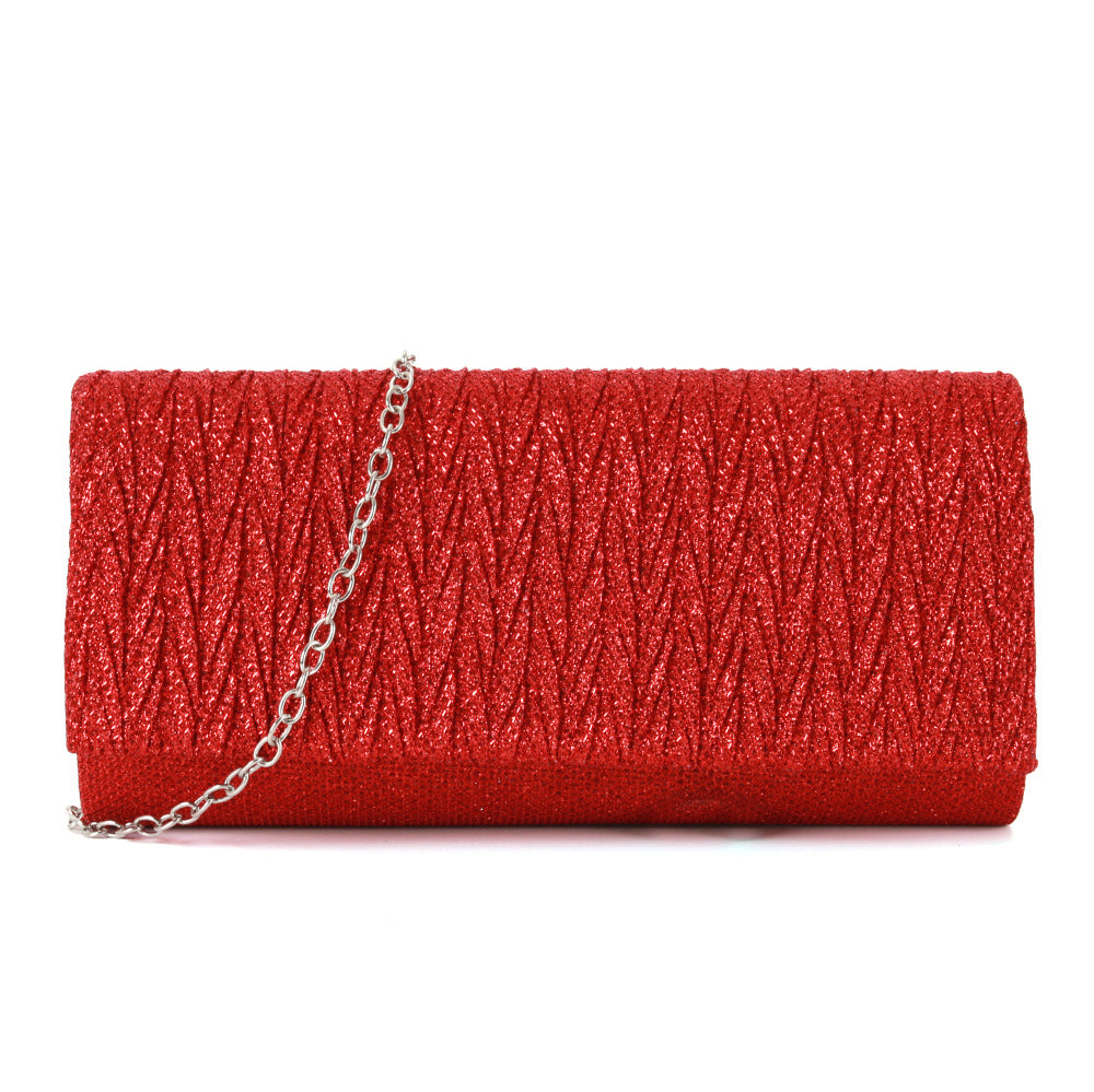 Fantasy shiny pleated clutch bag