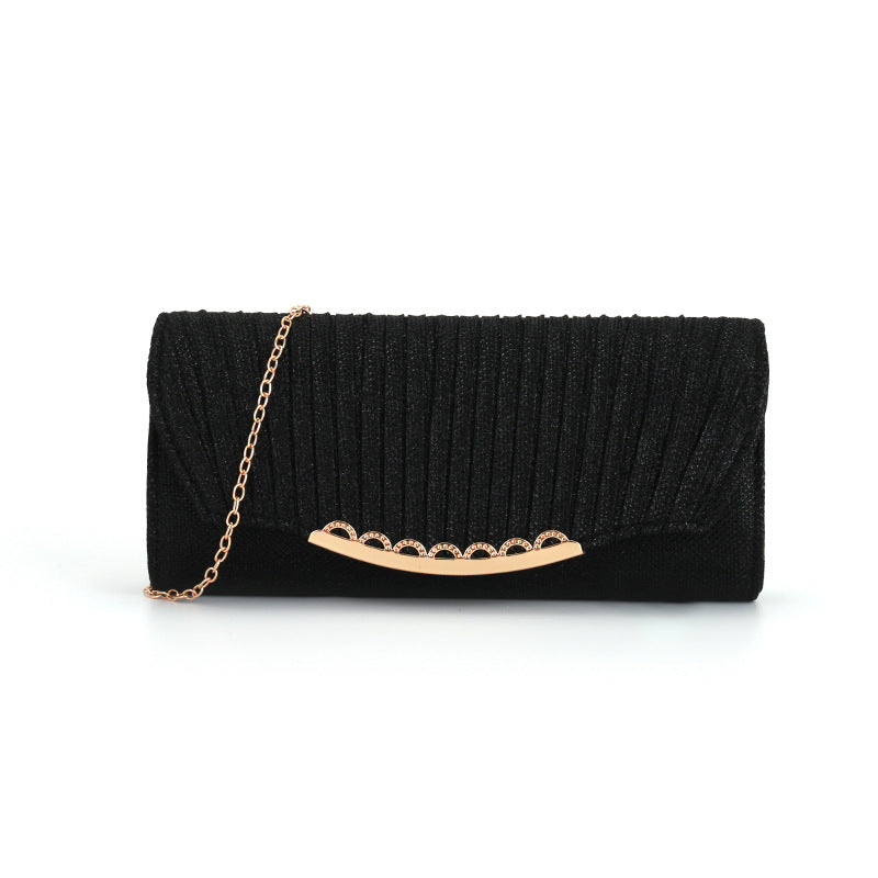 Pleated stitching chain crossbody Clutch Handbag