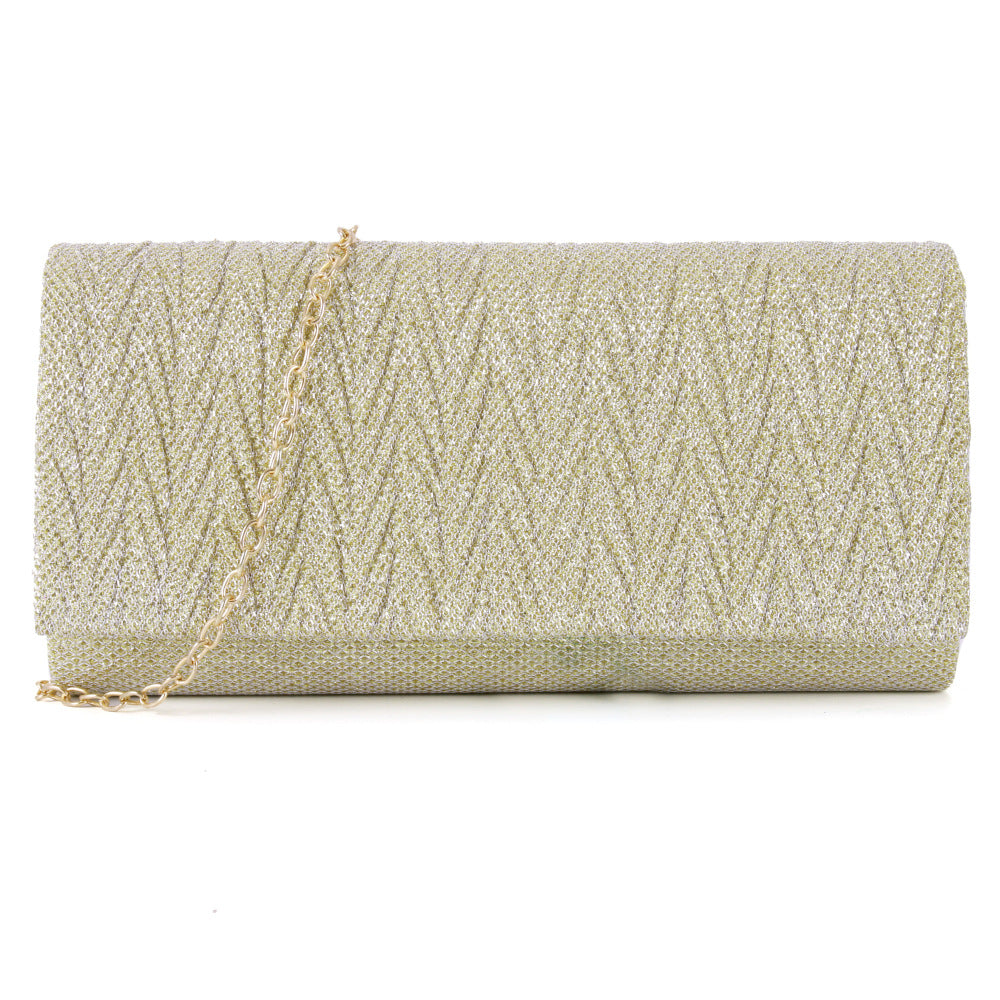 Fantasy shiny pleated clutch bag