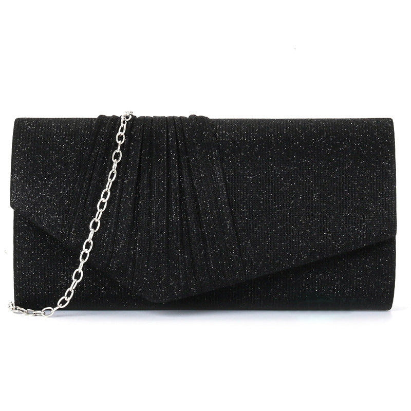 Flash material wrinkle zipper bag cover handbag