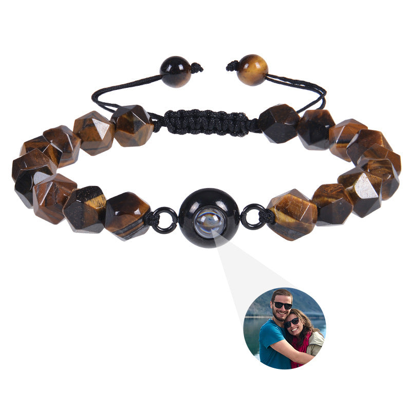 Obsidian Photo projection Customized Bracelet