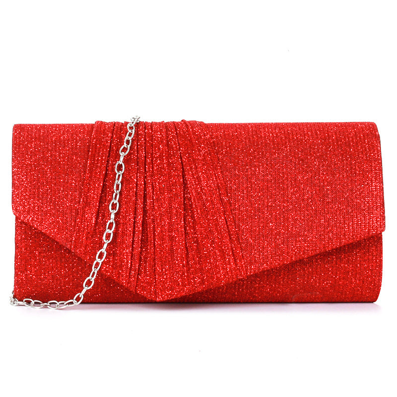 Flash material wrinkle zipper bag cover handbag